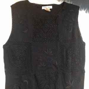 Central Falls Black Vintage Lace Blouse